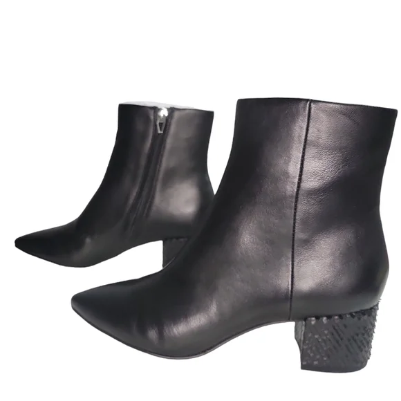 DOLCE VITA Bel Black Leather Pointed Ankle Boots Size 8 New in box - Picture 7 of 10